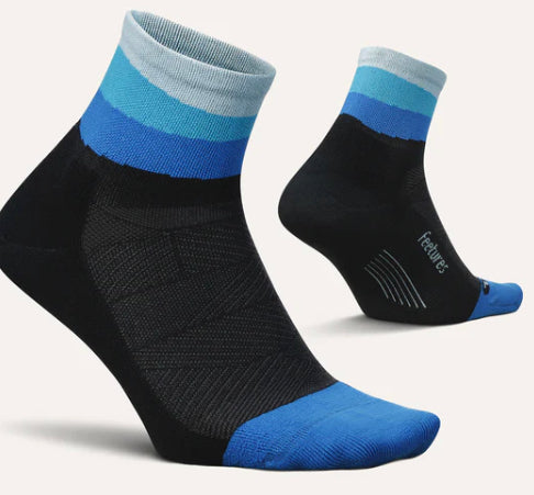 Elite Light Cushion Quarter socks by Feetures - “Oceanic Ascent” - Jilly's Socks 'n Such