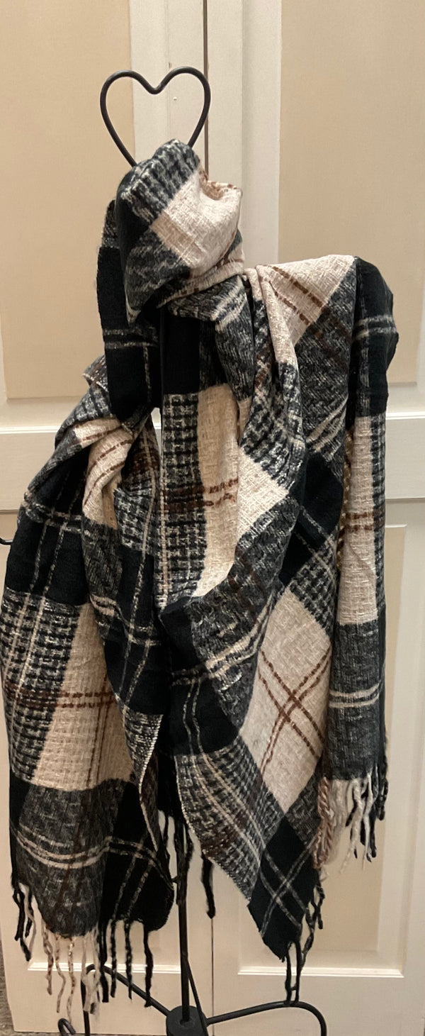Pretty Simple-Penny Plaid Fringed Scarf #109 - Jilly's Socks 'n Such