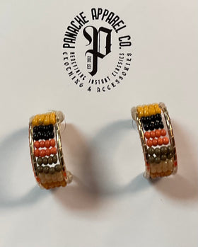 Beaded half hoop earrings-3 colors