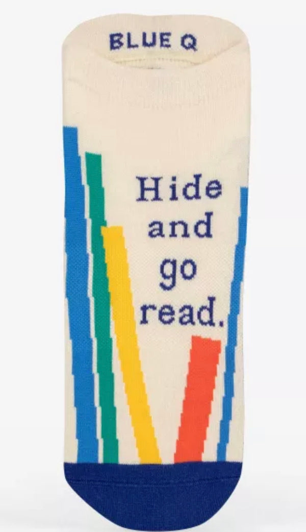 “Hide and go read” Sneaker Sock s/m - Jilly's Socks 'n Such