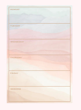 Tearaway Notepad - Sunset Stripes Weekdays