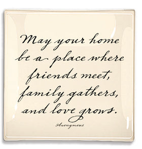 “May your home be a place…” Glass Decoupage Tray by Ben’s Garden