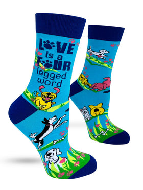 Love is Four Legged Word Women’s Crew Socks