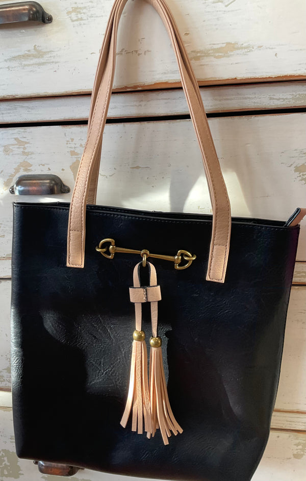 Liz Soto “Jane” horsebit tote with tassel - 4 colors - Jilly's Socks 'n Such