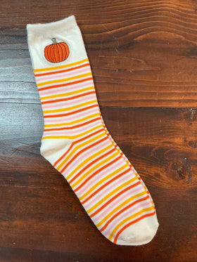 Pumpkin and Striped Socks