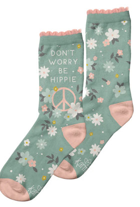 Women’s Karma socks-“Don’t Worry Be Hippie”