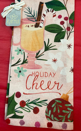 Holiday Tea Towel by Karma - “Holiday Cheer”