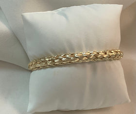 Gold Rope Bracelet with Cubic Zarconia