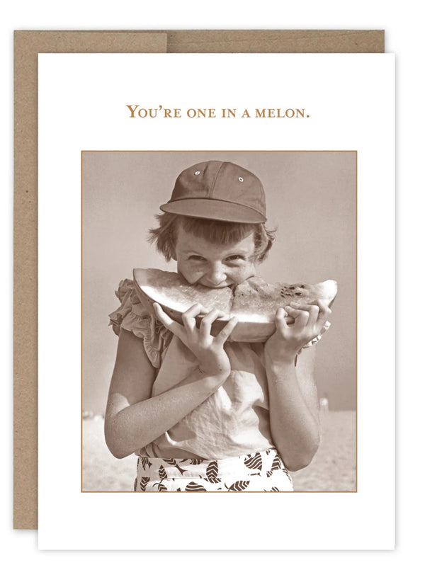 “You’re one in a melon.” Shannon Martin thank you/friendship card - Jilly's Socks 'n Such