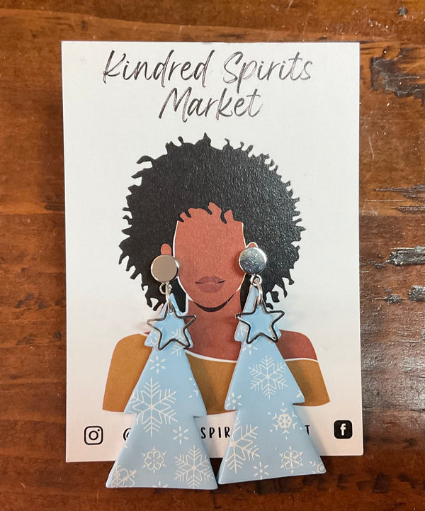 Kindred Spirits Market Earrings Style 1205- Snowflake Trees - Jilly's Socks 'n Such