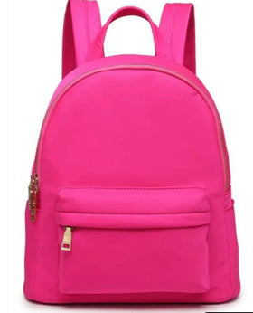 Phina Nylon Backpack-hot pink- by Jen & Co