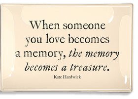 “When someone you love becomes a memory…” Glass Decoupage Tray by Ben’s Garden