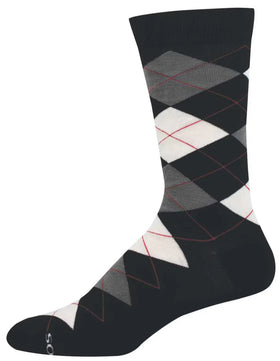 Men’s Argyle Black Socks