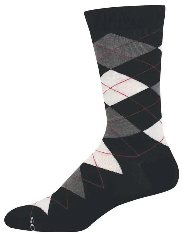 Men’s Argyle Black Socks