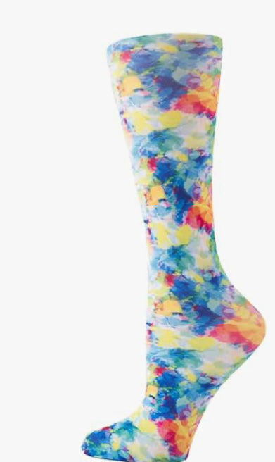 Compression Socks- Bright Watercolors - Jilly's Socks 'n Such
