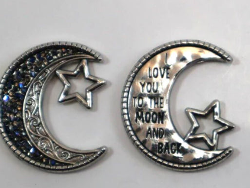 Love You to the Moon and Back Pocket Token - Jilly's Socks 'n Such