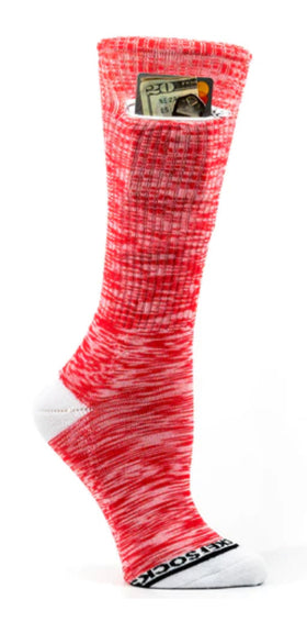 Pocket socks-Red+White