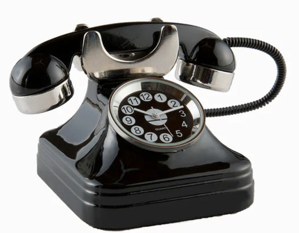 Rotary Phone Clock- black - Jilly's Socks 'n Such