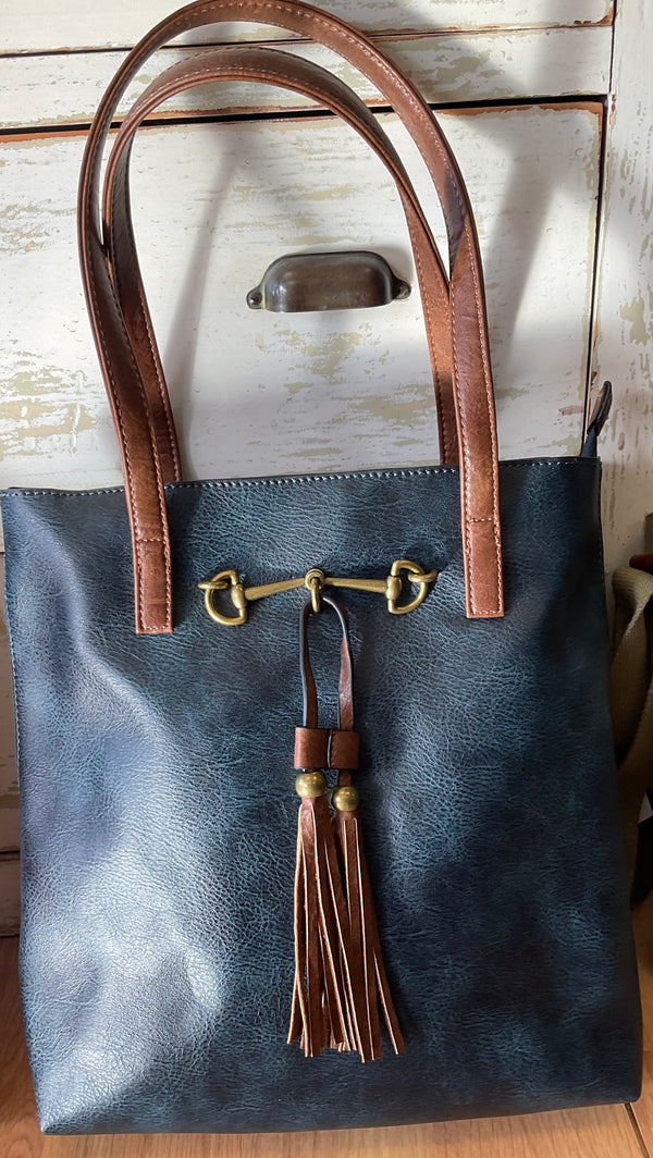 Liz Soto “Jane” horsebit tote with tassel - 4 colors - Jilly's Socks 'n Such