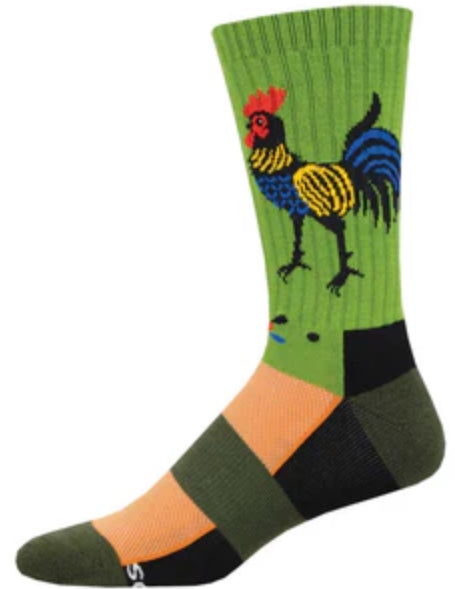 Men's Folk Art Rooster Merino Wool Socks