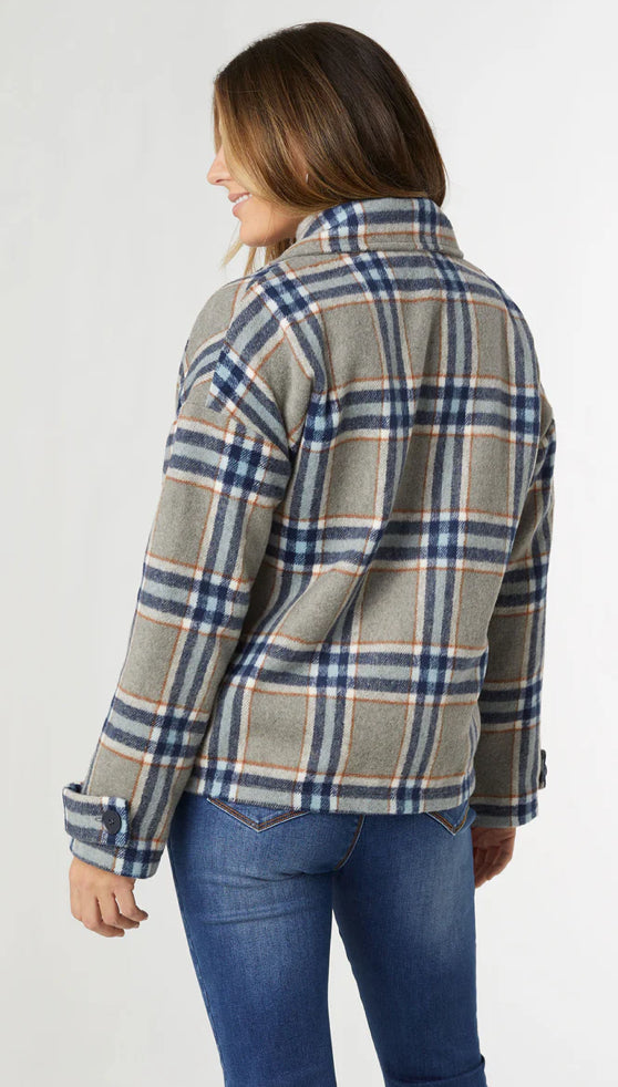 Coco+Carmen Brixen Plaid Jacket-grey/navy/camel