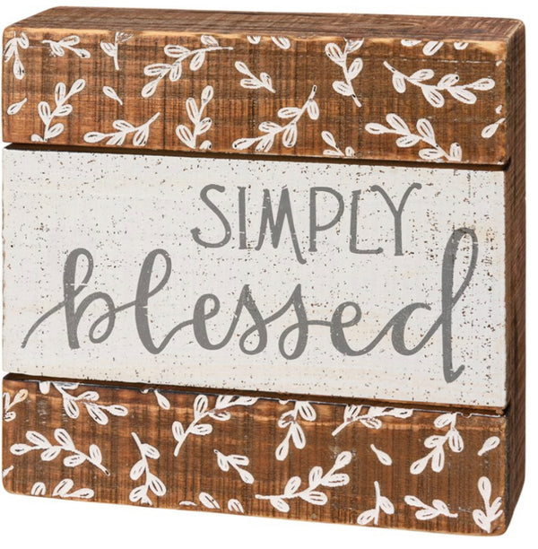 SIMPLY BLESSED Slate Box Sign - Jilly's Socks 'n Such
