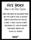 Glow in the Dark Ghost pocket charm with sentiment card - Jilly's Socks 'n Such