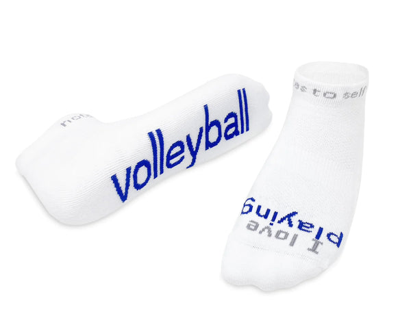 Notes to Self Socks “I love playing volleyball” White Multiple sizes - Jilly's Socks 'n Such