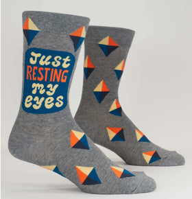Men’s “Just resting my eyes” Saying Socks