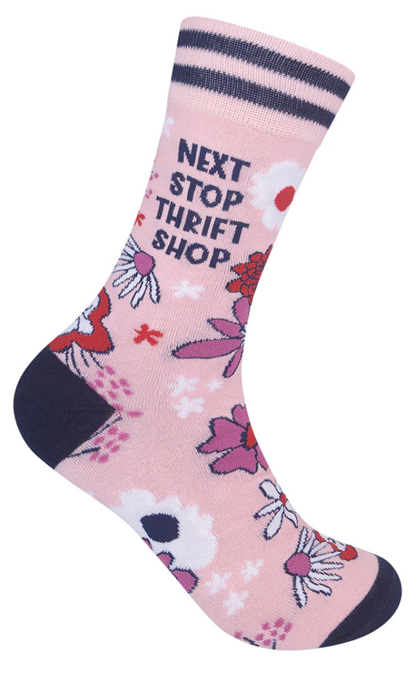 “Next stop thrift shop” Socks - Unisex - Jilly's Socks 'n Such