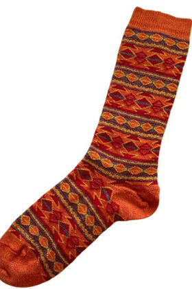 Women’s  Alpaca Socks - Aztec Stripe