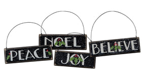 Christmas Words Ornaments - Primitives by Kathy