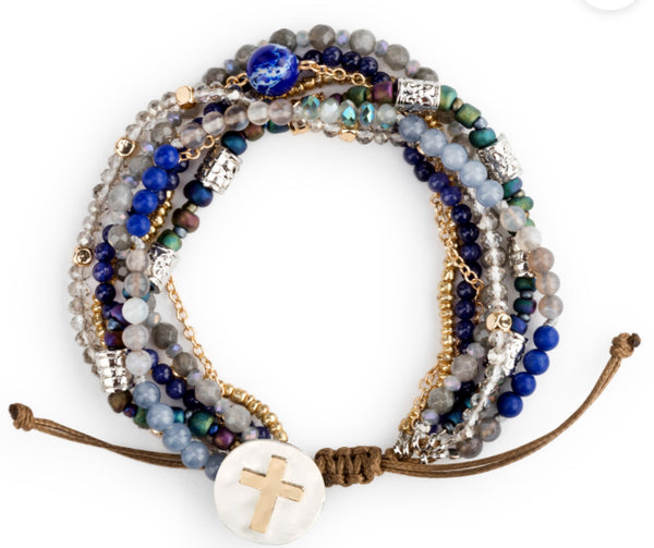 Your Journey Indigo Adjustable Beaded Prayer Bracelet 7