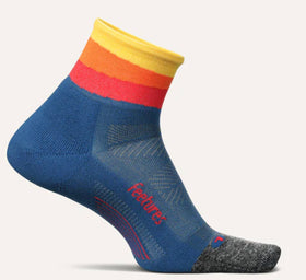 Elite Light Cushion Quarter socks by Feetures - “Solar Ascent”