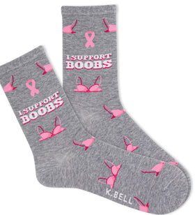 Women’s I SUPPORT BOOBS crew socks