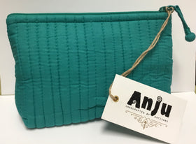 Aviva Collection – Quilted Solid Cotton Travel Pouch by Anju