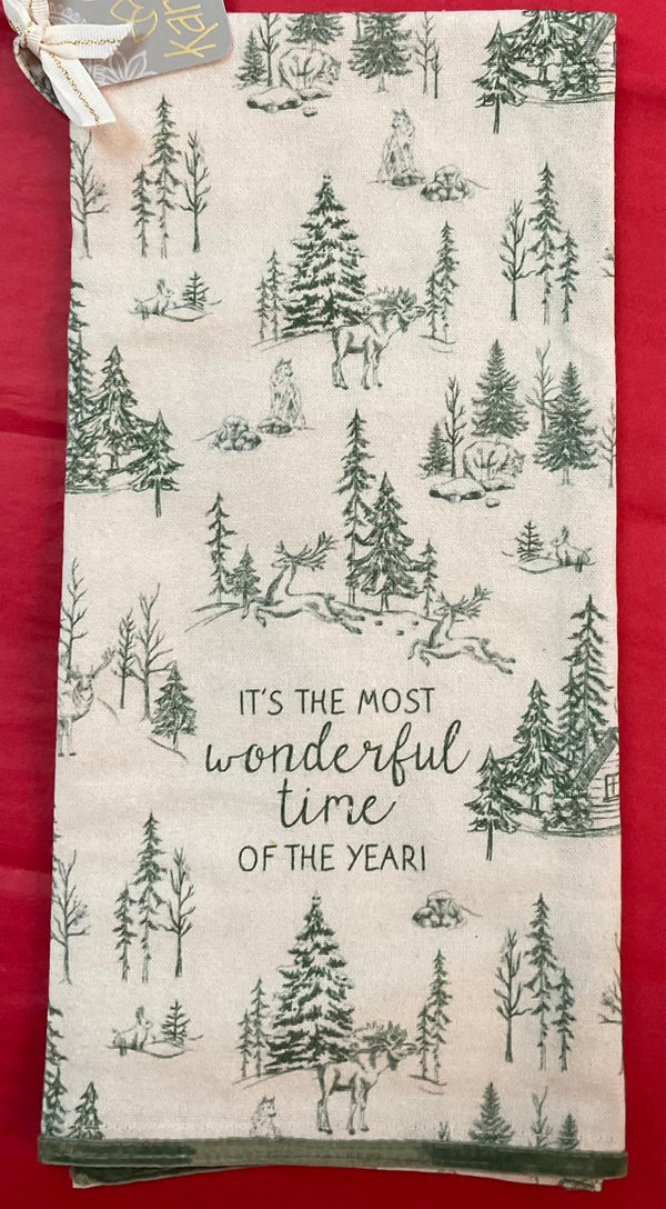Holiday Tea Towel by Karma - “It’s the most wonderful time of year!” - Jilly's Socks 'n Such