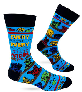 Every Move You Make, Every Bite You Take I'll Be Watching You Men’s Novelty Crew Socks