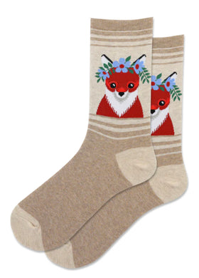 Women’s Flower Crown Fox Socks