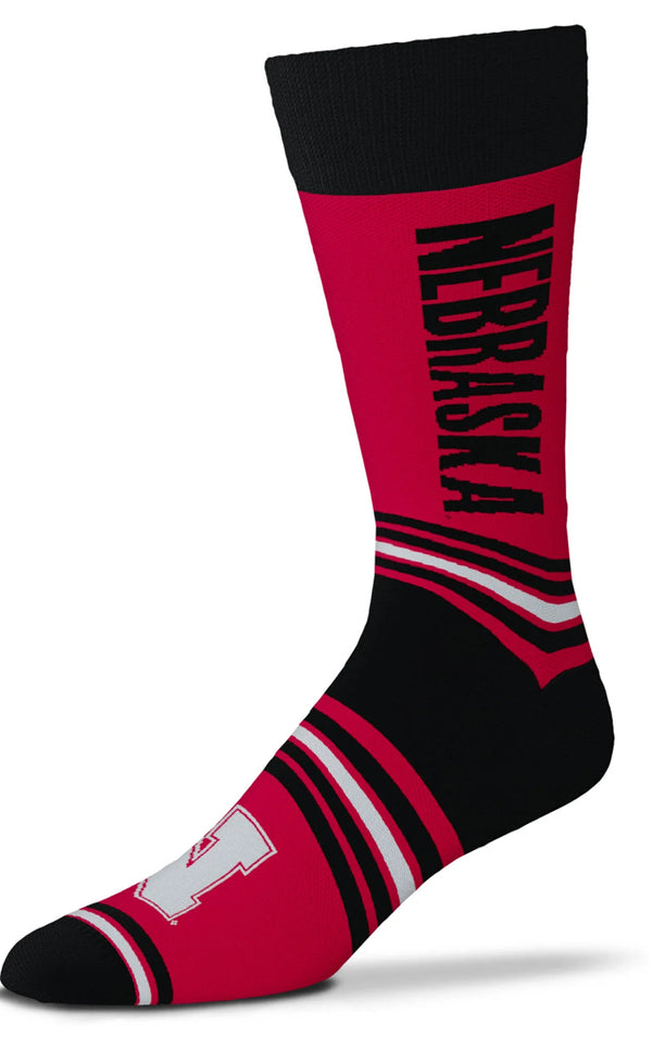 Nebraska N “Go Team” red with black Socks - Jilly's Socks 'n Such
