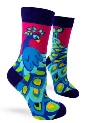Bright and Colorful Peacock Women’s Crew Socks