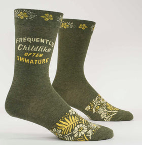 Men’s “Frequently Childlike often immature” Saying Socks