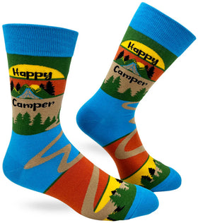 Happy Camper Men’s Novelty Crew Socks