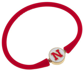 Nebraska Huskers Enamel Silicone Bali Bracelet-white or red
