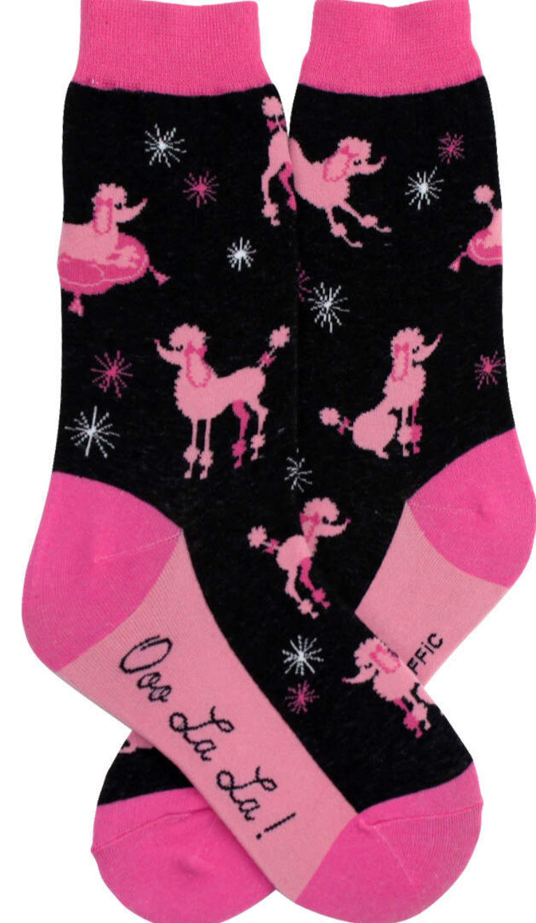Women's Pink Poodle Socks