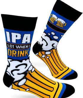 IPA Lot When I Drink Men’s Novelty Crew Socks