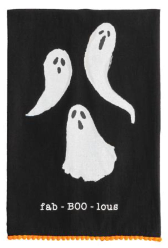 Ghosts Halloween printed towel “fab - BOO - lous”