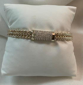 Gold Rope Bracelet with Cubic Zirconia & magnetic clasp
