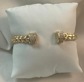 Gold Rope Bracelet with Cubic Zarconia