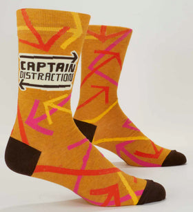 Men’s “Captain Distraction” Saying Socks